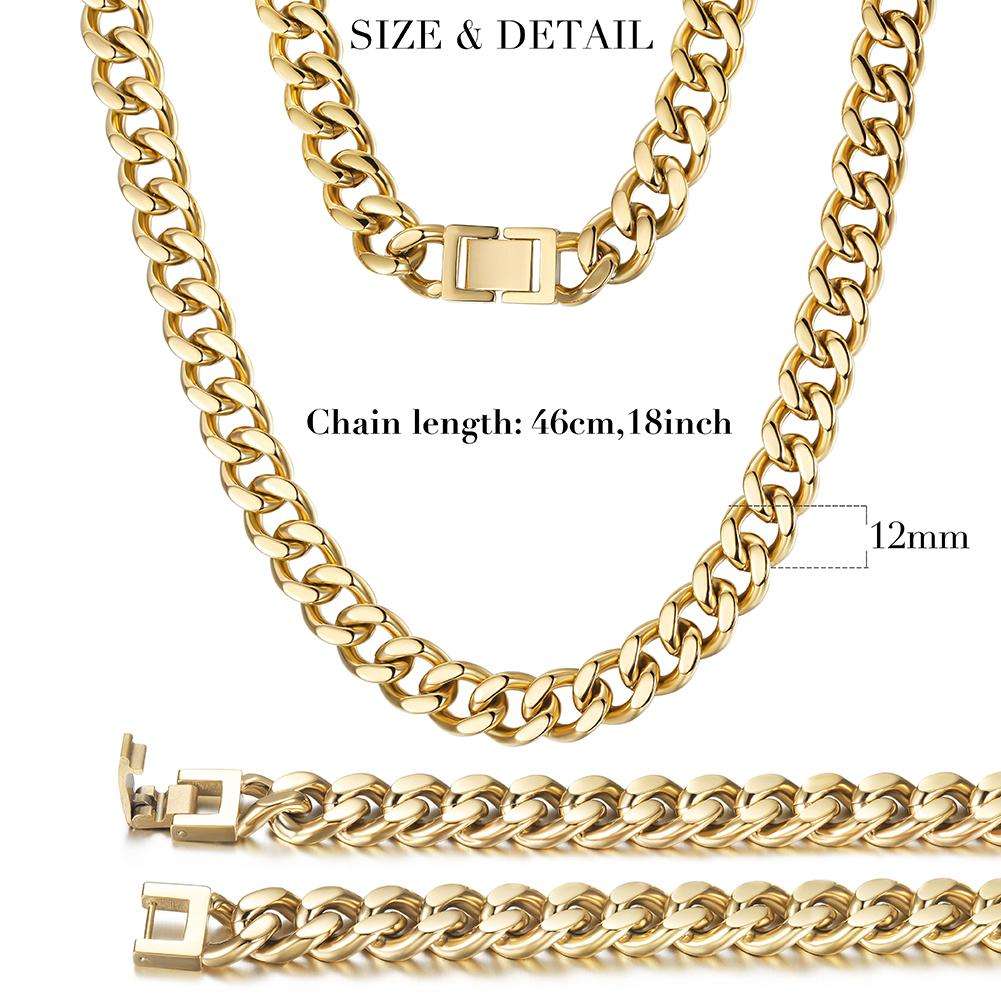 12mm Gold Hip Hop Cuban Chain Necklace - Bela Fils BoutiqueJewelry & WatchesBela Fils Boutique